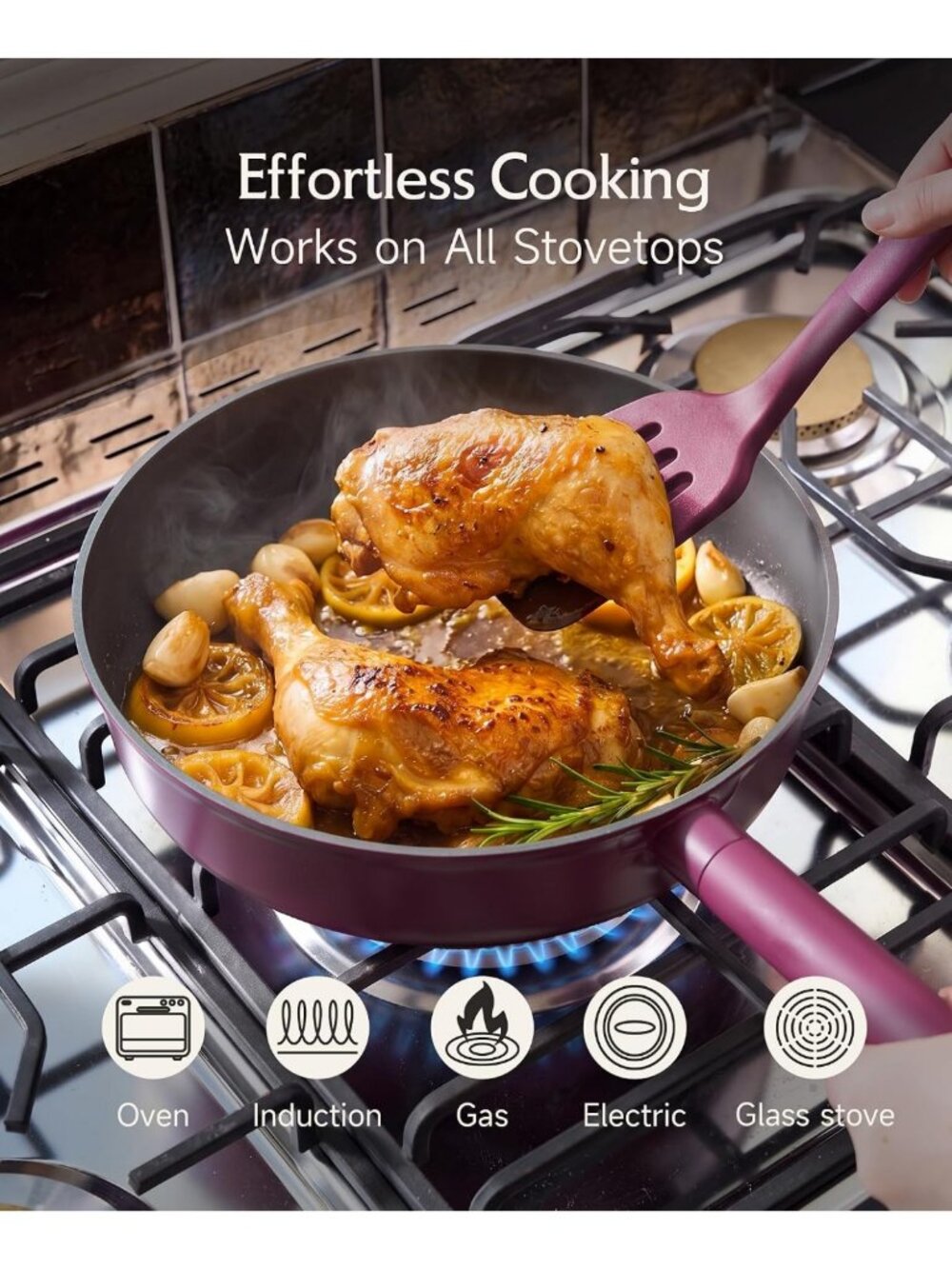 Non-Stick Titanium Cookware Set | Healthy Pots & Pans for Easy Cooking - Picture 4 of 9